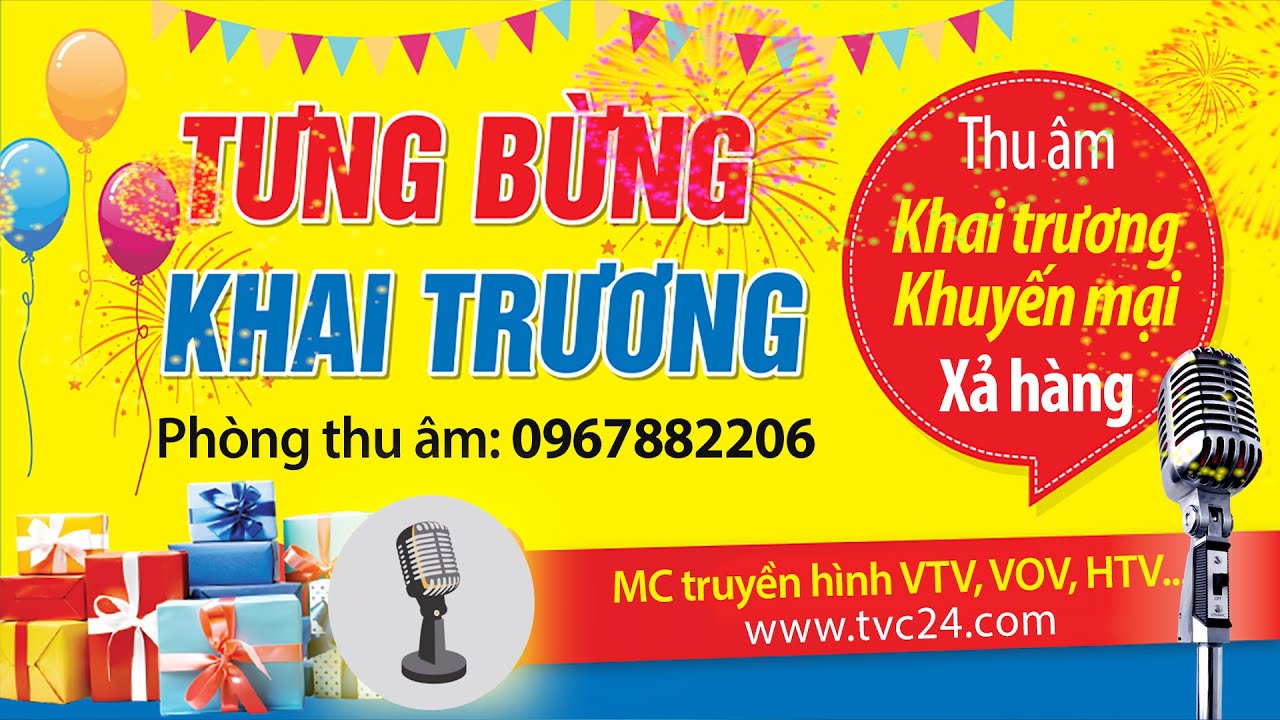 Thu âm quảng cáo shop thời trang Khai trương Khuyến mại Xa hàng Phòng thu âm TVC24 phòng thu âm