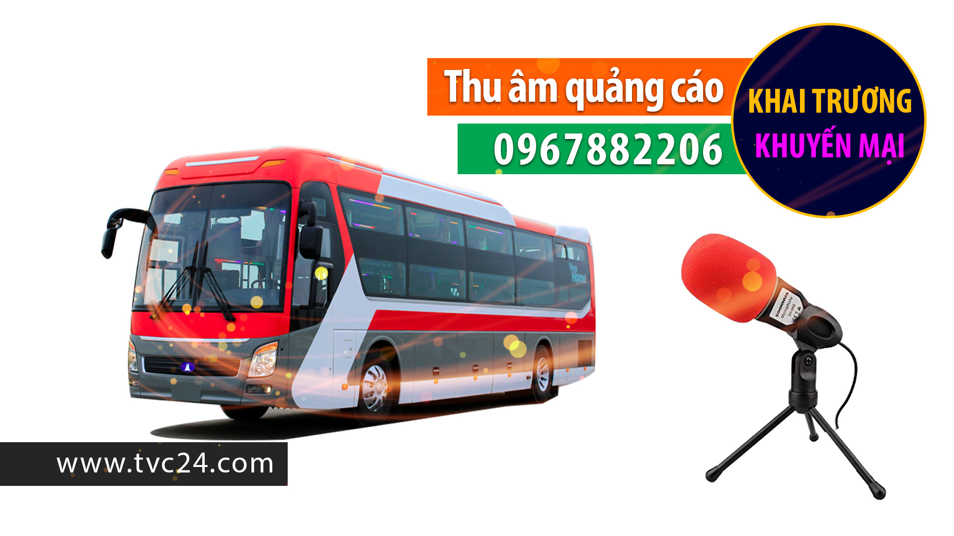 Thu âm, ghi âm quảng cao khai trương nhà xe Tôn Thắng